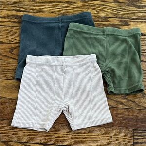 Jamie Kay Ribbed Bike Shorts - Green, Gray, Pink